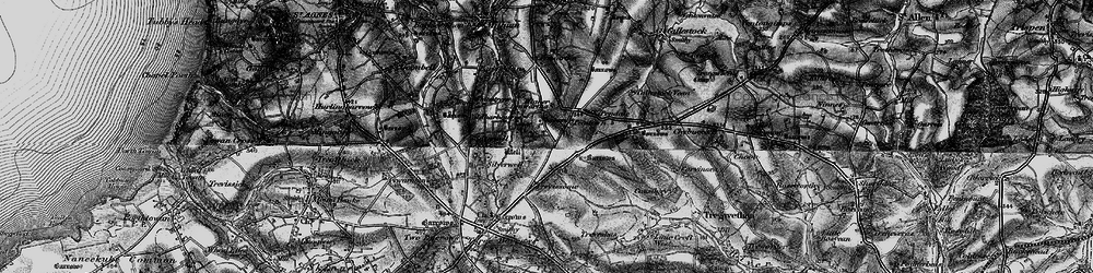 Old map of Four Burrows in 1895