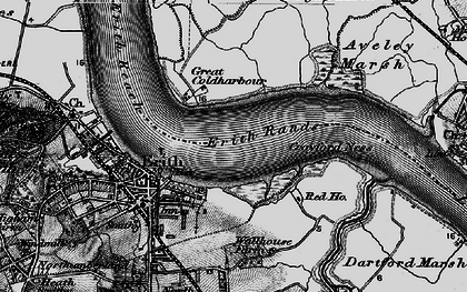 Old map of Coldharbour in 1896