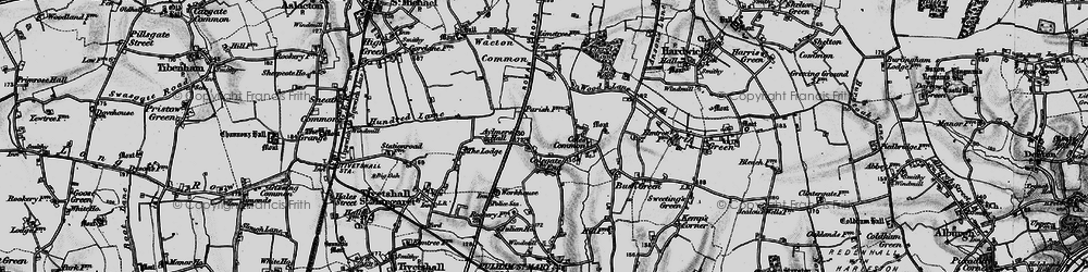 Old map of Colegate End in 1898