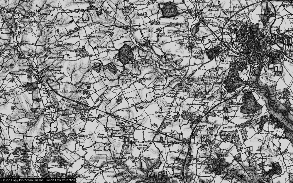 Old Map of Coles Green, 1896 in 1896