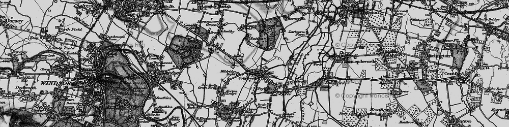 Old map of Colnbrook in 1896