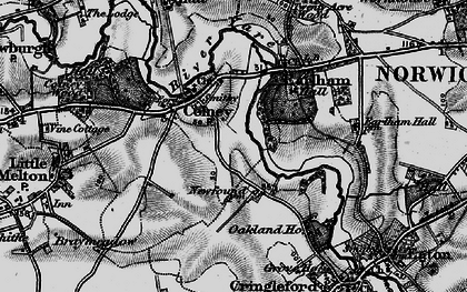 Old map of Colney in 1898