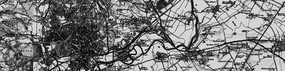 Old map of Colwick in 1899