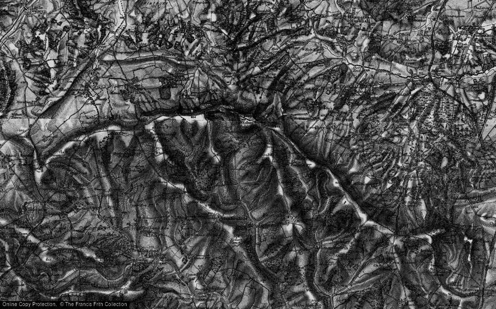 Old Map of Combe, 1895 in 1895