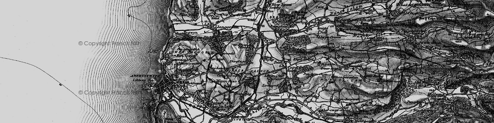 Old map of Afon Clarach in 1899