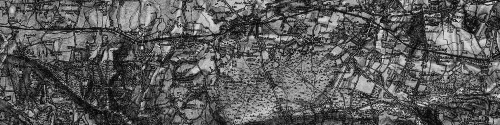 Old map of Mereworth Woods in 1895