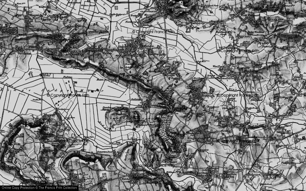Old Map of Historic Map covering Butleigh Wood in 1898