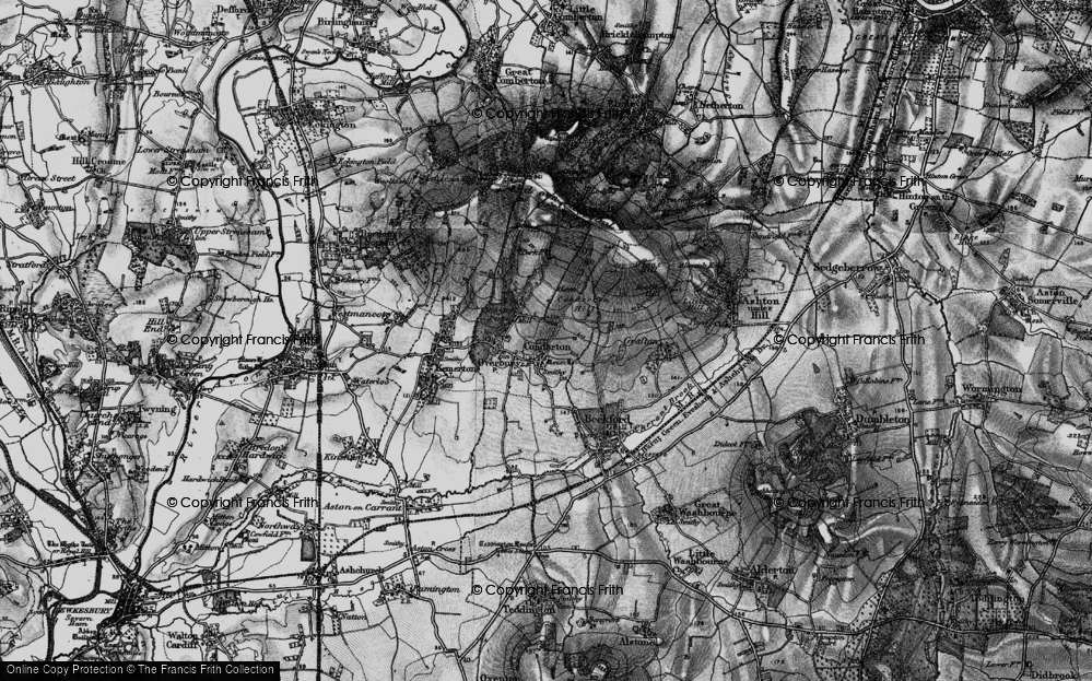 Old Map of Historic Map covering Bredon Hill in 1898
