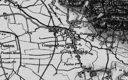 Old map of Congresbury in 1898