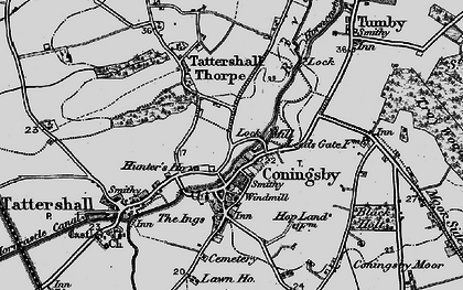 Old map of Coningsby in 1899