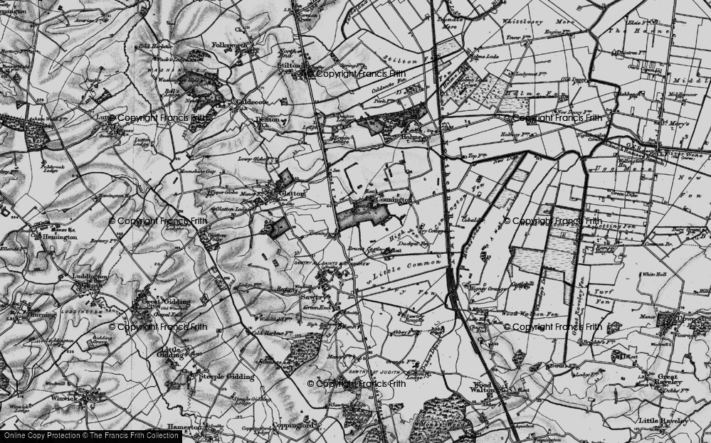 Old Map of Conington, 1898 in 1898