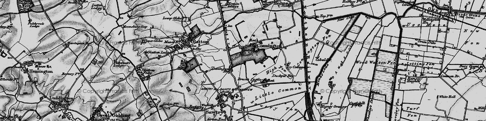 Old map of Conington in 1898