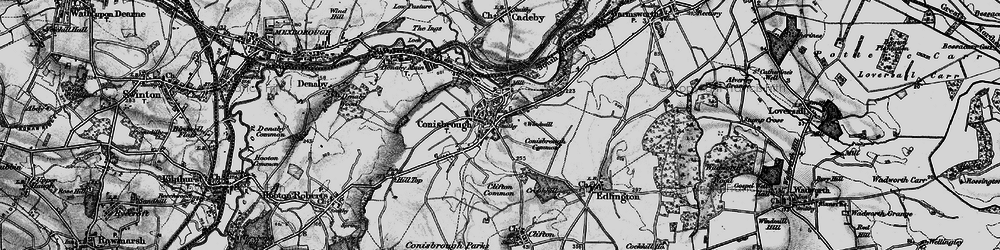 Old map of Conisbrough in 1895