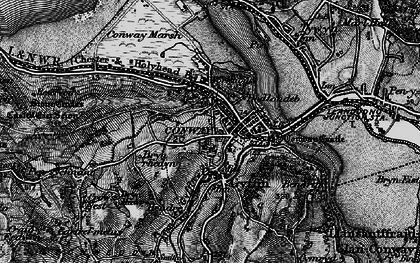 Old map of Conwy in 1899