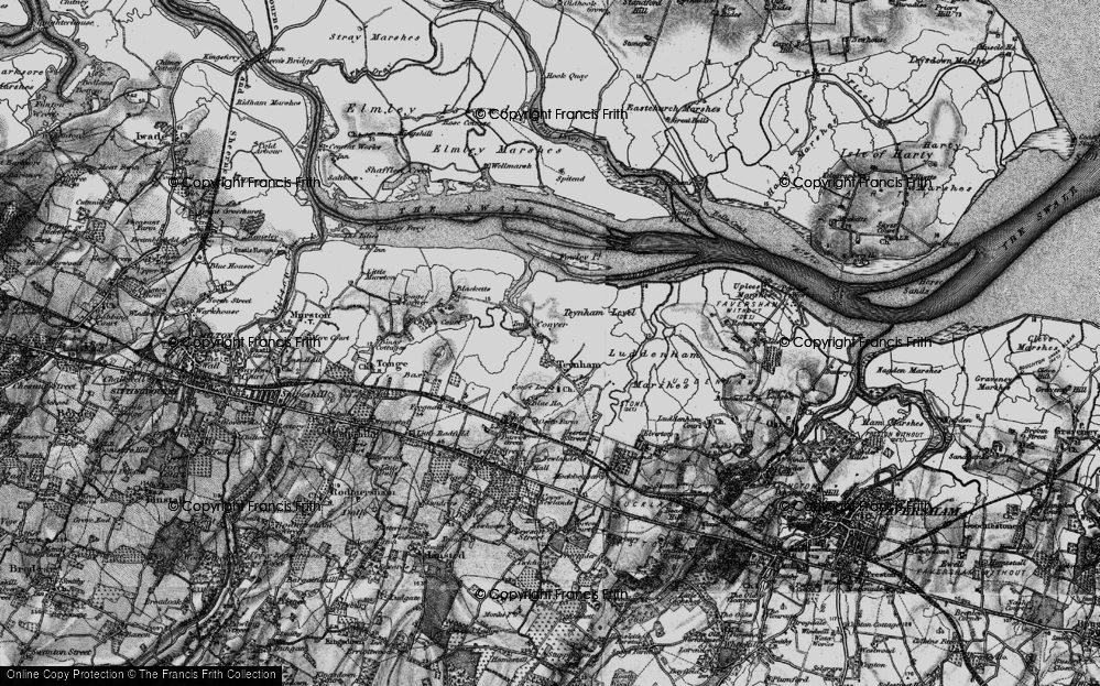 Old Map of Conyer, 1895 in 1895