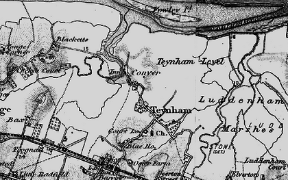 Old map of Conyer in 1895