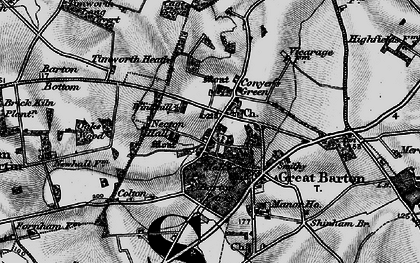 Old map of Conyer's Green in 1898