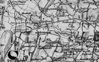 Old map of Coolham in 1895