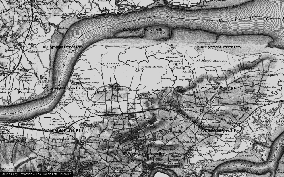 Old Map of Historic Map covering Buckland Fleet in 1896
