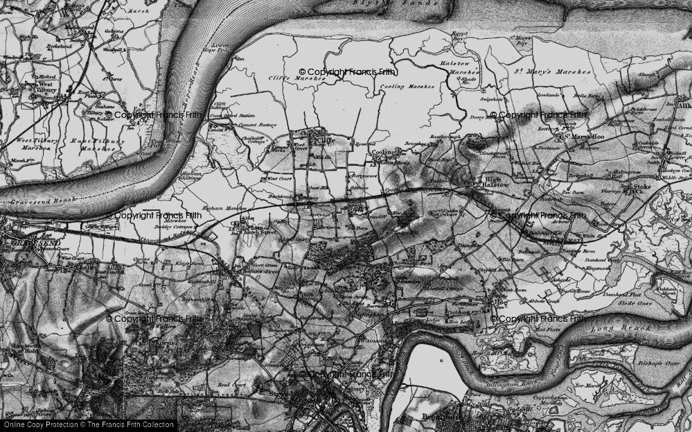 Old Map of Cooling Street, 1896 in 1896