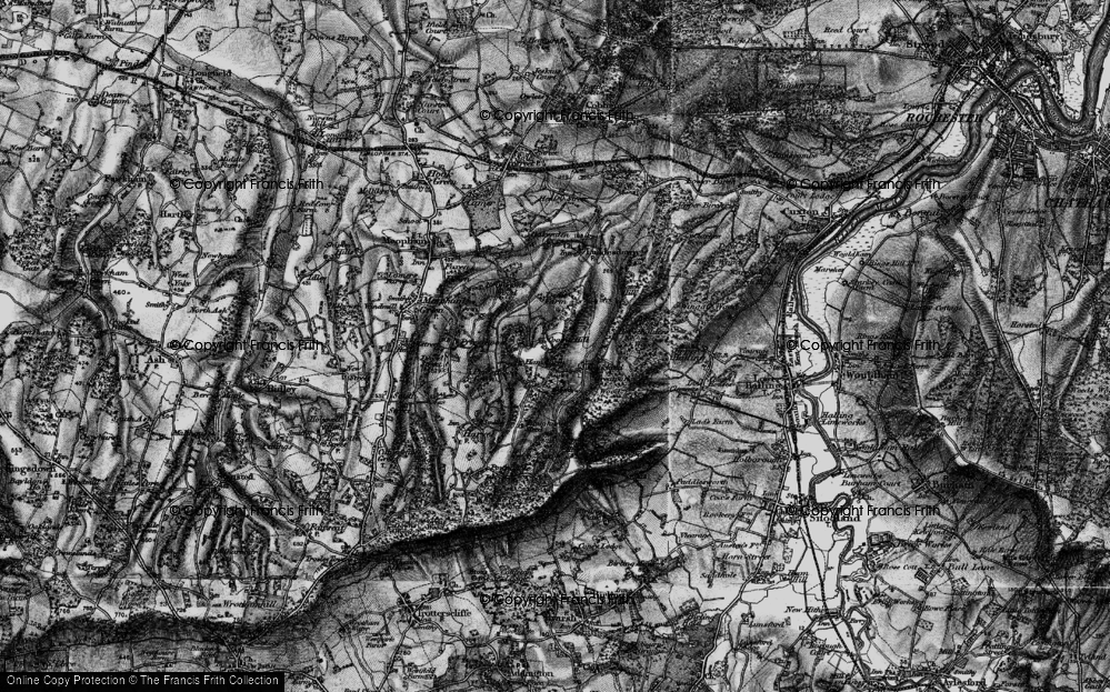 Old Map of Coomb Hill, 1895 in 1895