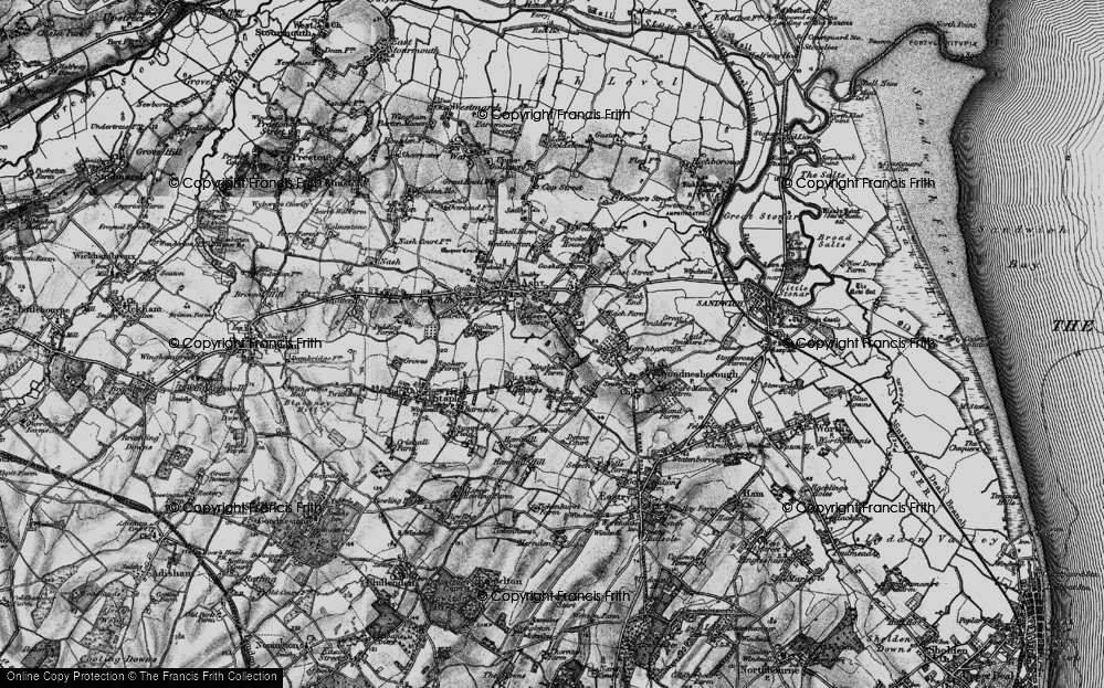 Old Map of Coombe, 1895 in 1895