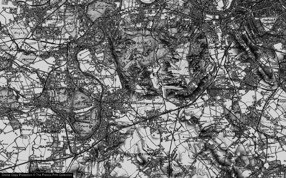 Old Map of Coombe, 1896 in 1896