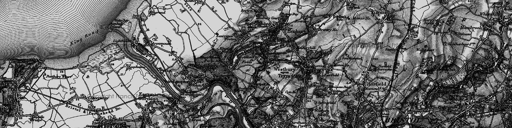 Old map of Coombe Dingle in 1898