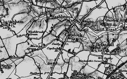 Old map of Copdock in 1896
