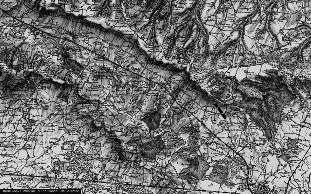 Old Map of Coppins Corner, 1895 in 1895