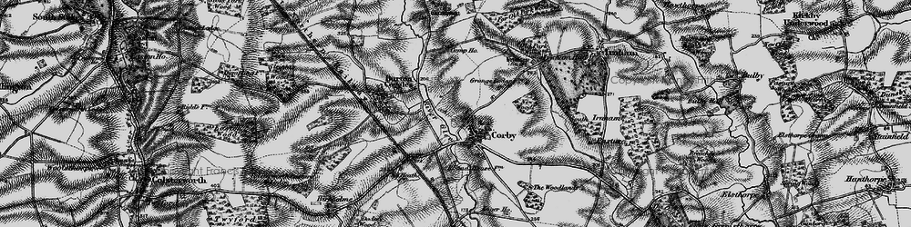 Old map of Corby Glen in 1895