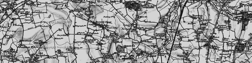 Old map of Cordwell in 1898