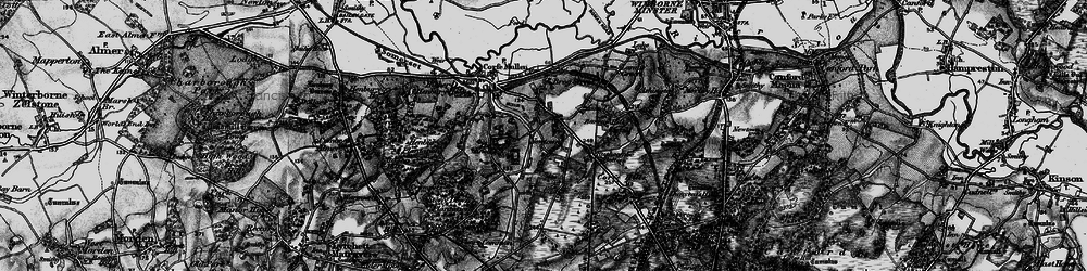 Old map of Corfe Mullen in 1895