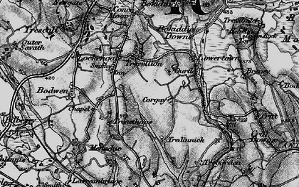 Old map of Bokiddick Downs in 1895