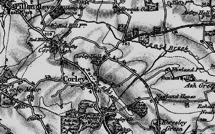 Old map of Corley in 1899