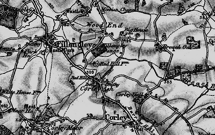 Old map of Corley Ash in 1899