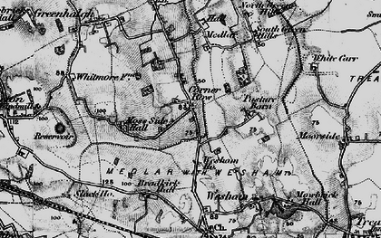 Old map of Corner Row in 1896