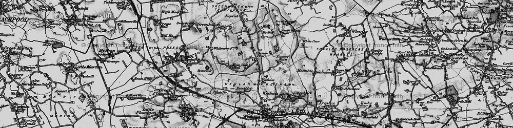 Old map of Bradkirk Hall in 1896