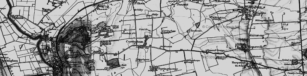 Old map of Corringham in 1895