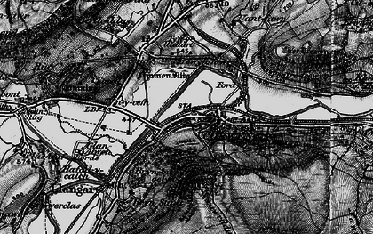 Old map of Bryn-llus in 1898