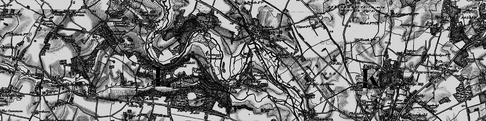 Old map of Costessey in 1898