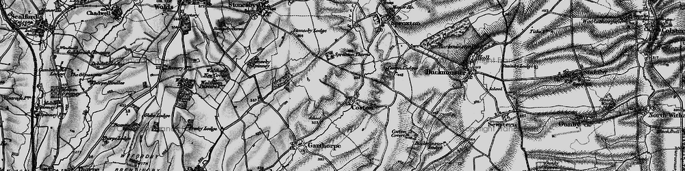 Old map of Coston in 1899