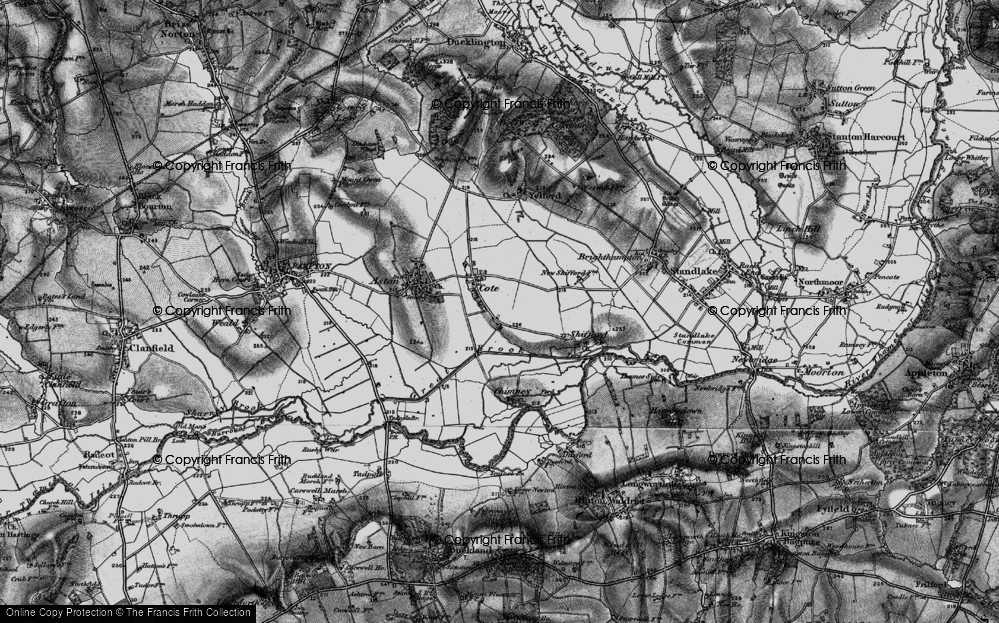 Old Map of Historic Map covering Shifford Lock in 1895