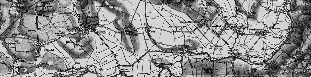 Old map of Cote in 1895