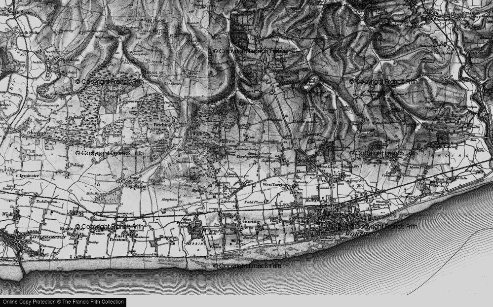 Old Map of Historic Map covering Castle Goring in 1895