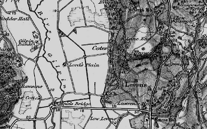 Old map of Levens Moss in 1897