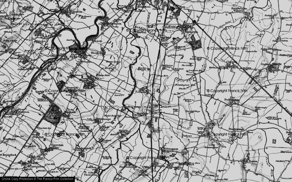 Old Map of Historic Map covering Balderton Grange in 1899
