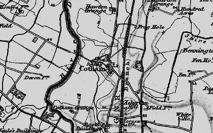 Old map of Balderton Grange in 1899