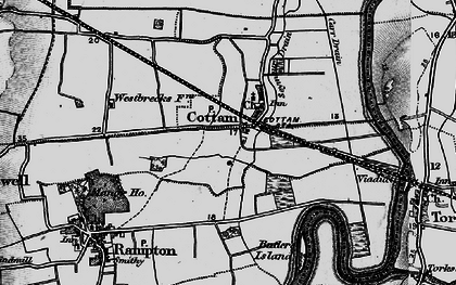 Old map of Cottam in 1899