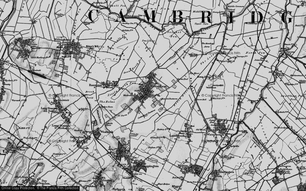 Old Map of Cottenham, 1898 in 1898
